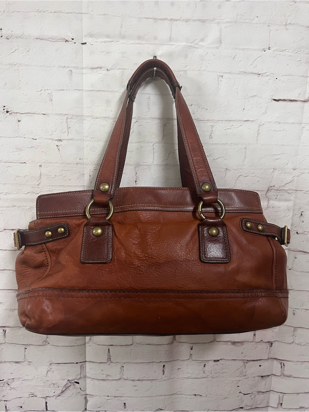 COACH Legacy 65th Anniversary Mandy Satchel Whiskey Cognac Leather Bag 11130 - Picture 4 of 16